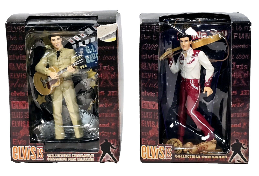 Elvis Presley Trevco Elvis Is GI BLUES and LOVING YOU Ornaments Lot Of 2